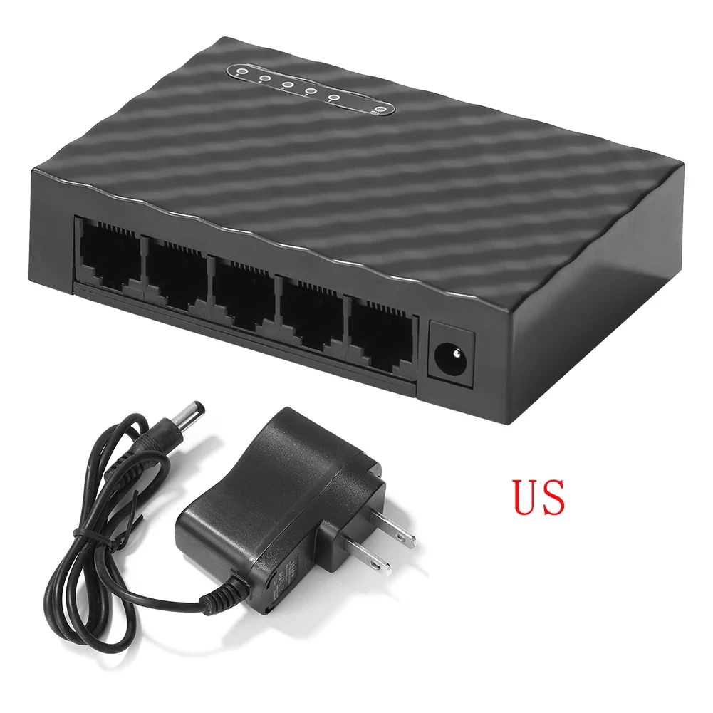 5 Port 1000Mbps Gigabit Network Switch Ethernet Smart Switcher High Performance RJ45 Hub Internet Splitter Plug and Play