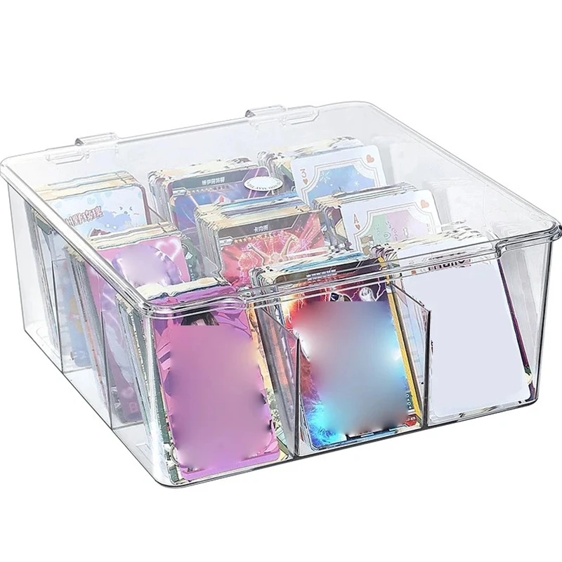 Compartment Flip Box Transparent Display Box Large Capacity Card Kpop Photocard Storage Box Photo Card Organizer