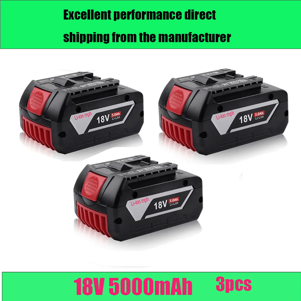 

18V 5000mAh 186500 For Milwaukee M18 Lithium Replacement Battery For Milwaukee 48-11-1860 48-11-1850 48-11-1840 Tool Battery