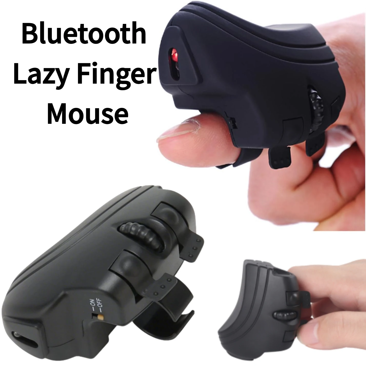 

Wireless Lazy Finger Mouse, Compact Lightweight Bluetooth Ring Mouse, Multi-Device Compatible for Laptop PC Mobile Phone Tablet