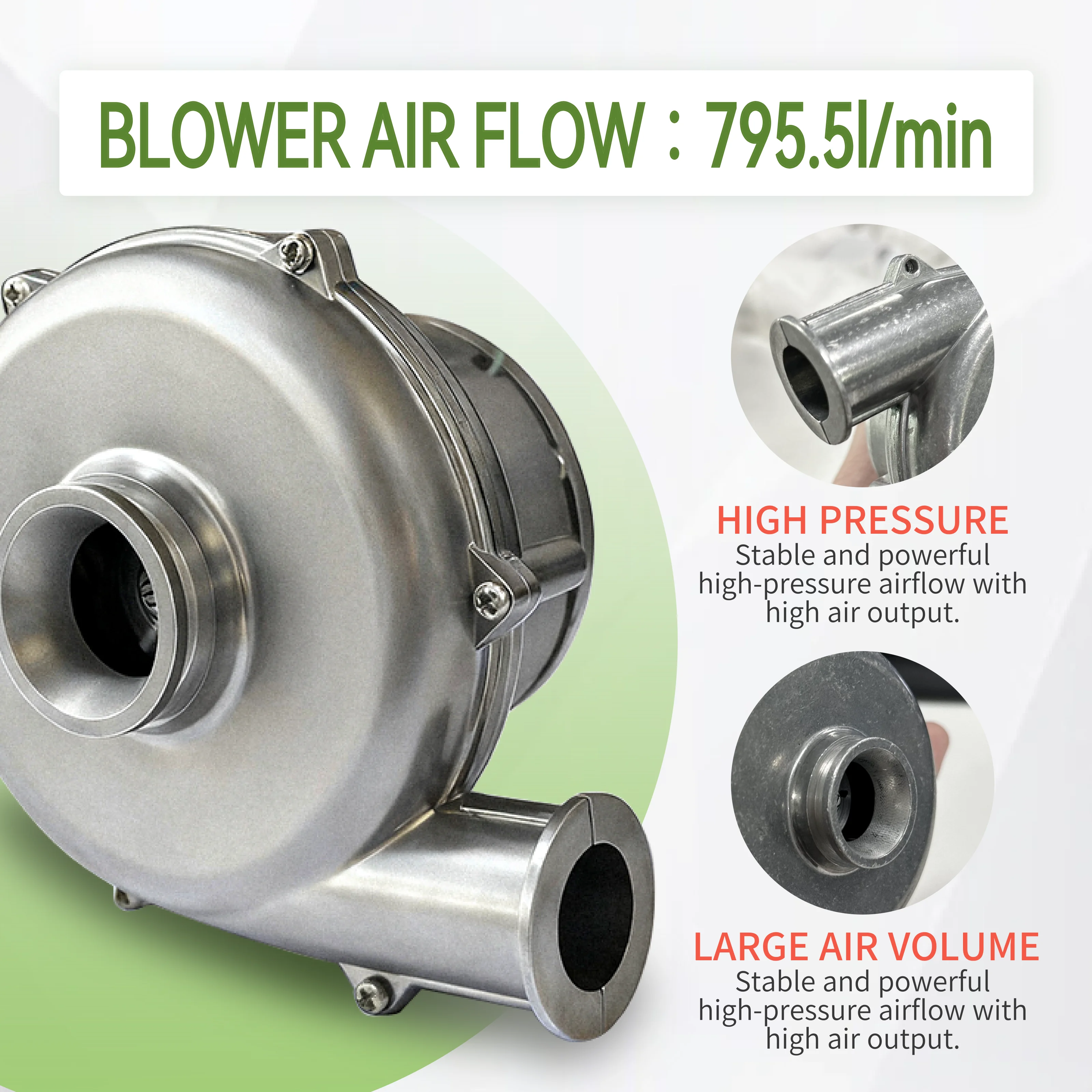 24V DC brushless 25kPa centrifugal blower, high-speed 55000rpm turbofan