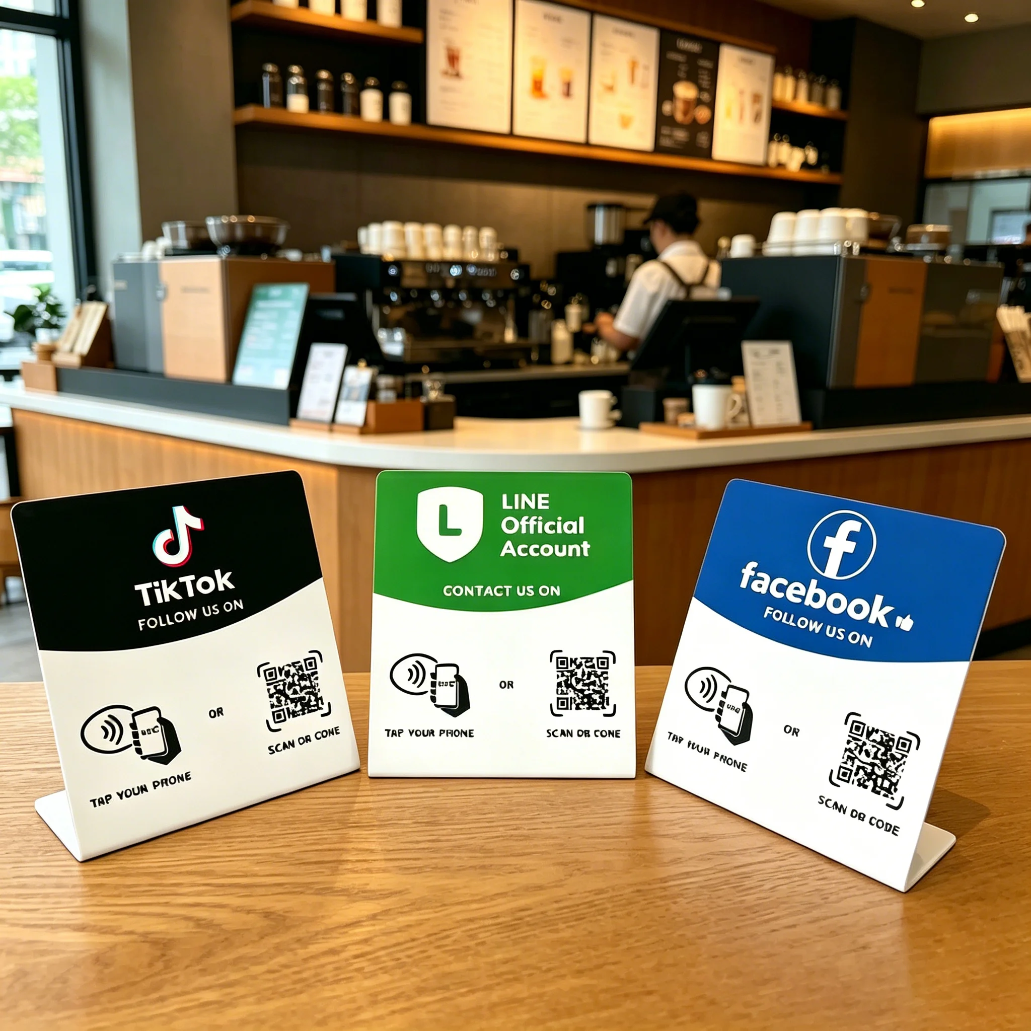 NFC 215 Programmable for Google NFC Station Table 13.56Mhz QR code can be independently set to link Standing Card