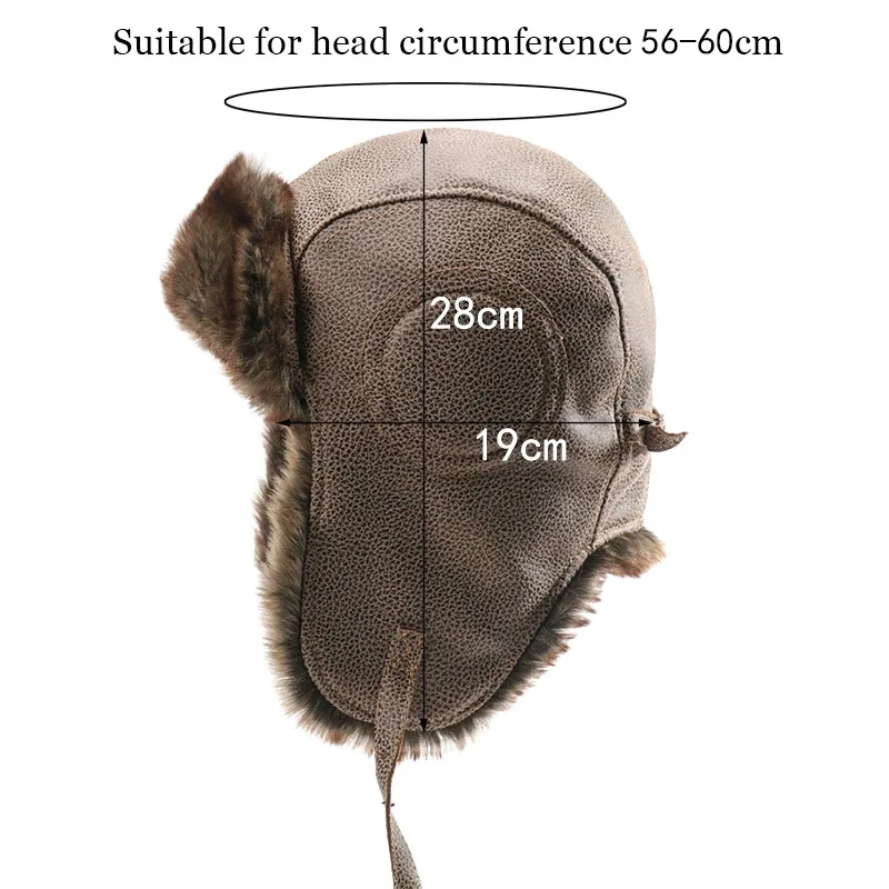 SupSindy Men Warm Winter Bomber Hats Outdoor Moto Windproof Faux Fur Pilot Earflap Hat For Women USSR Ushanka Thermal Snow Caps