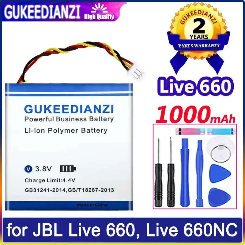 

Хорошая низкотемпературная производительность, 1000 мАч, долговечность для беспроводной гарнитуры Jbl Live 660NC, LIVE 660, аккумулятор 683331