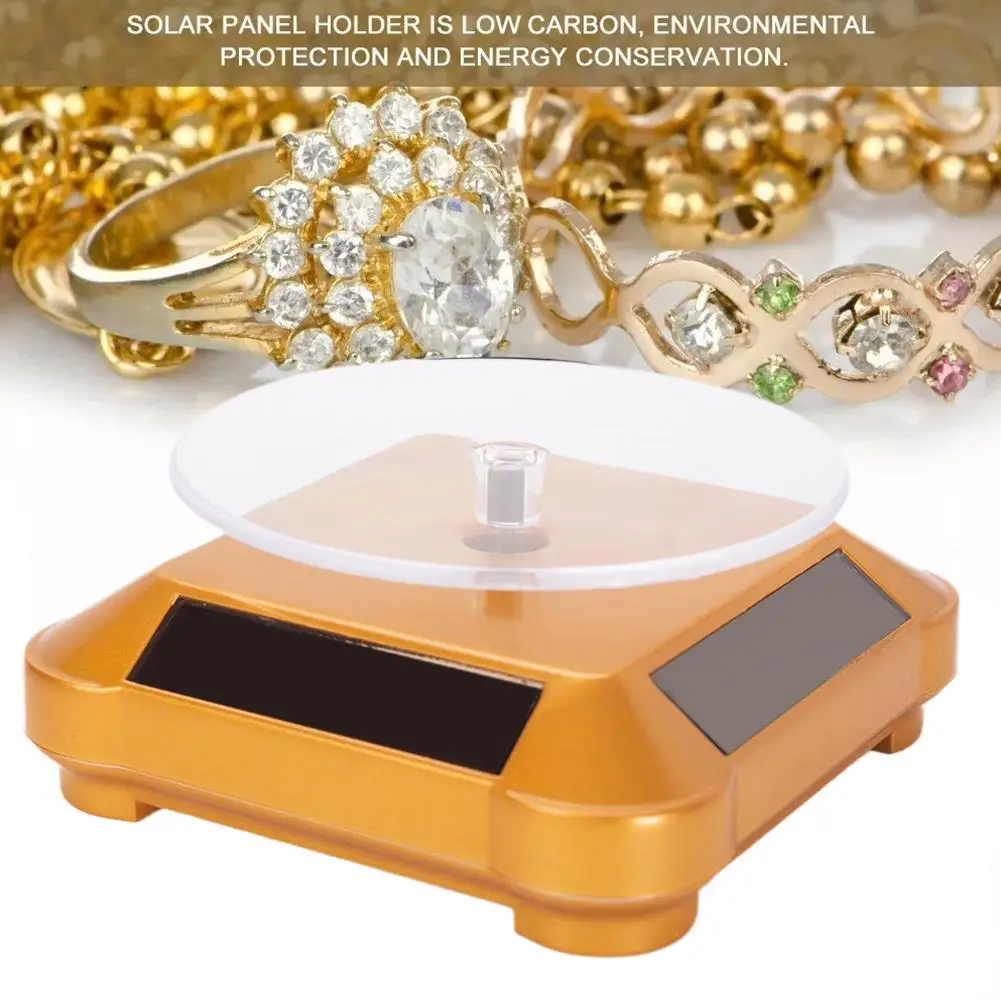 Solar Display Stand 360 Automatic Rotating Turntable Jade Bracelet Watch Mobile Stand Display Phone Necklace Organizer Jewe R7U4