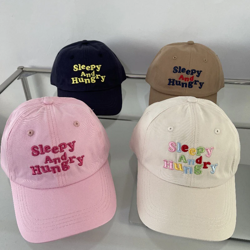 

Embroidery Letter Baseball Caps for Women Wide Brim Sunshade Sun Visors Korean Casual Peaked Cap Outdoor Soprts Run Hip Hop Hats