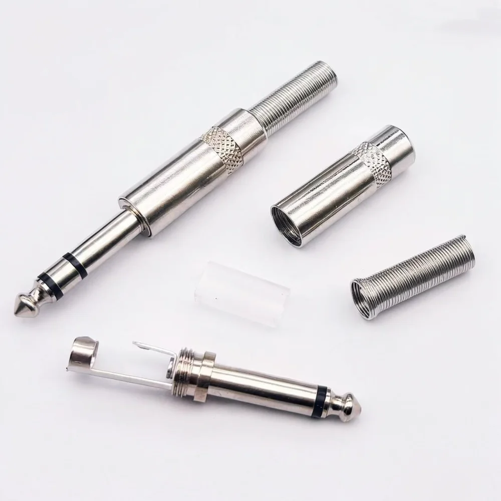 6 35mm Mono Stereo Audio Plug Connector For Microphone Guitar Mixer Adapter Reliable Sound System Signal Part Converter