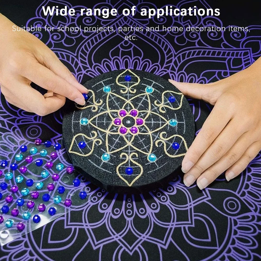 8PCS Flat Placing 17cm Cardboard Thick Round Paperboard Black Hand Painted Cardboard Colored Pencil Sketch