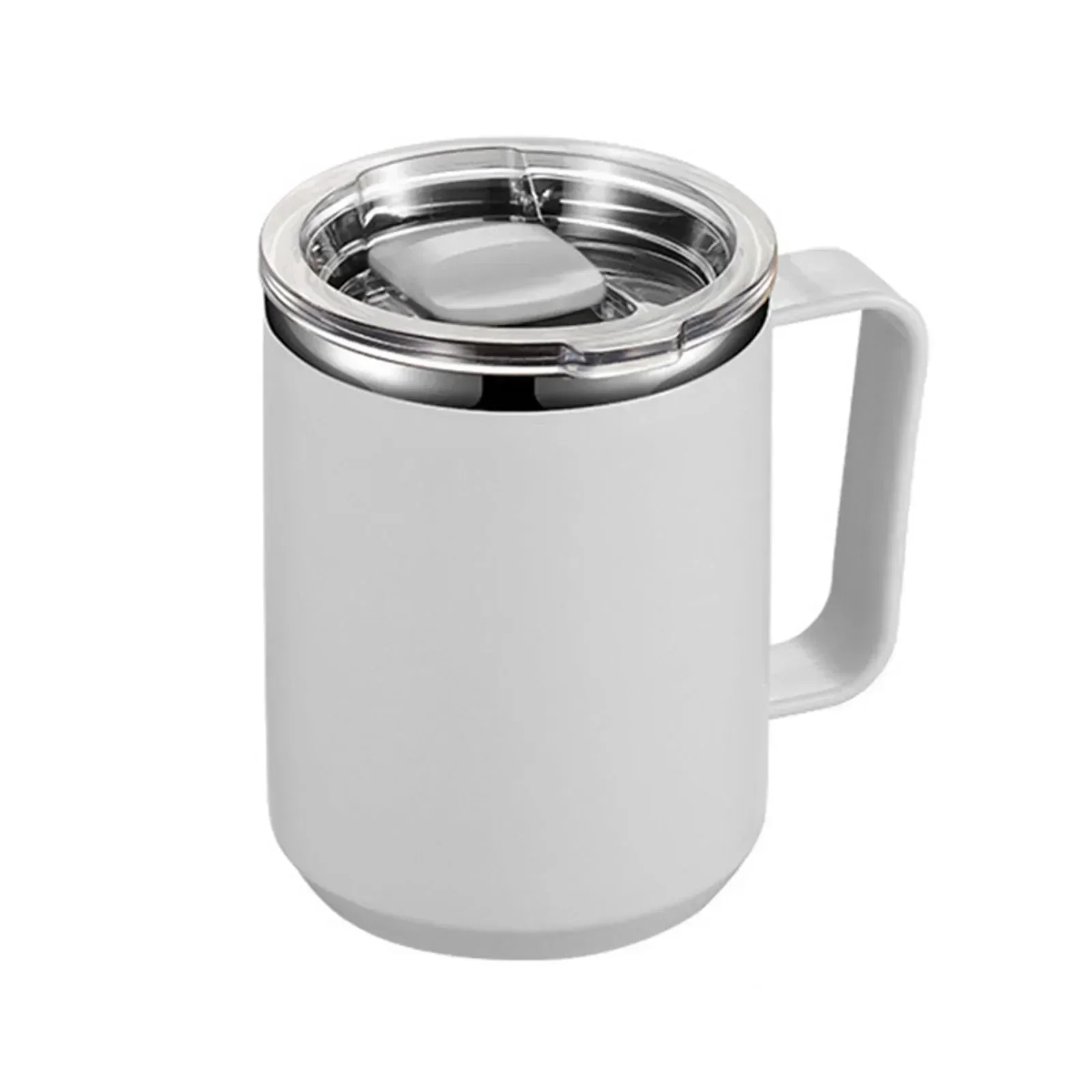 

1pc PP 450ml Vacuum Mug With Lid Handle Double-Wall Stainless Steel Mug With Handle And Lid Portable Insulated Cup For Traveling