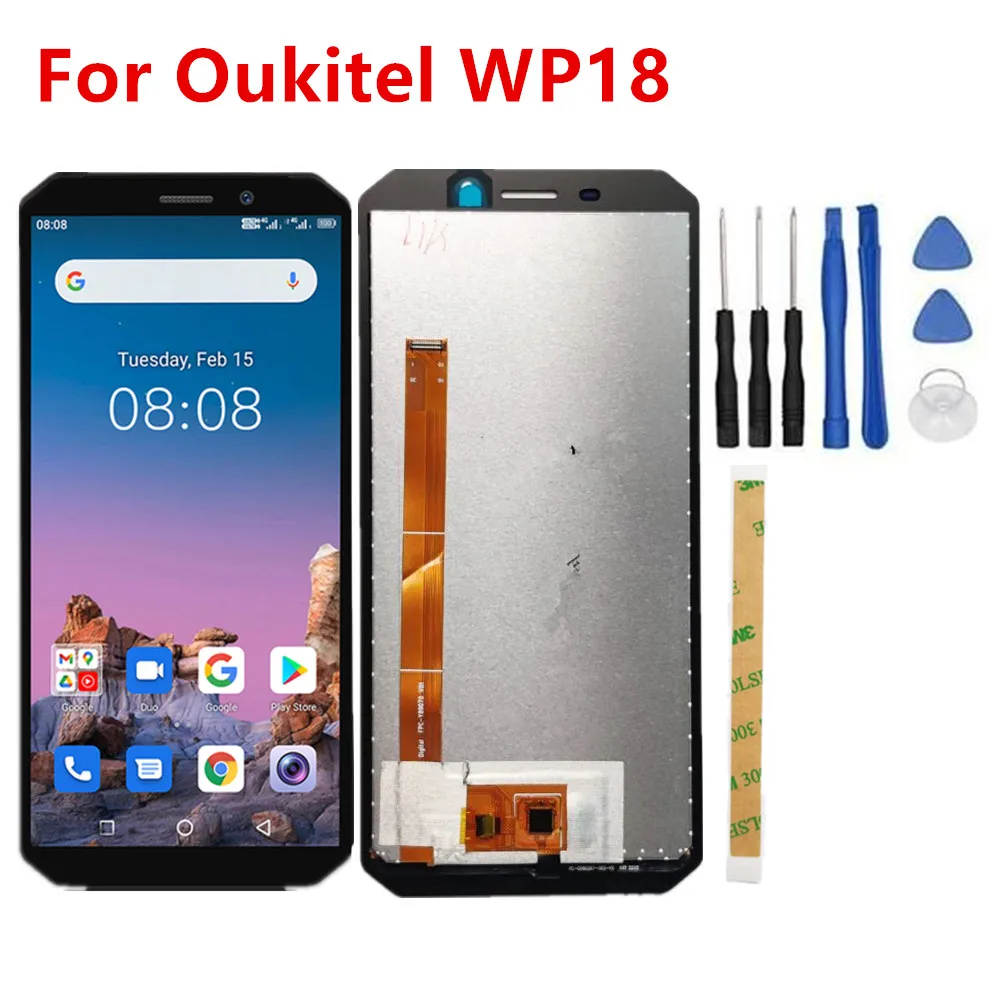 

Новый оригинальный 5,93 ''Ремонт экрана для сотового телефона Oukitel WP18 ЖК-дисплей в сборе сенсорная панель стекло дигитайзер экран