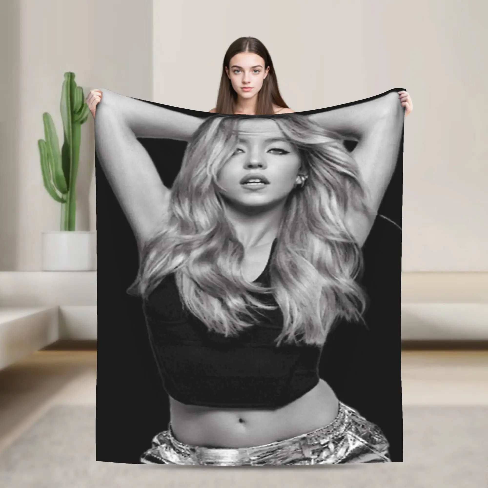 سيدني سويني بطانية ناعمة دافئة للأطفال بطانية رمي قطيفة نمط الأريكة كرسي الفانيلا المفرش غطاء سرير أريكة