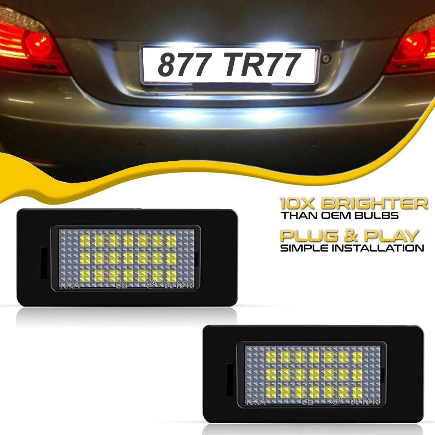 

Winetis Безопасное светодиодное освещение номерного знака Canbus Лампы для тегов Подсветка номерного знака для BMW E90 E92 E60 E61