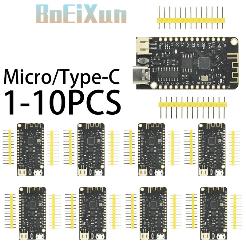 1-10PCS LOLIN32 Wifi BT Development Board REV1 CH340/G MicroPython Micro/TYPE-C USB For ESP32  Arduino