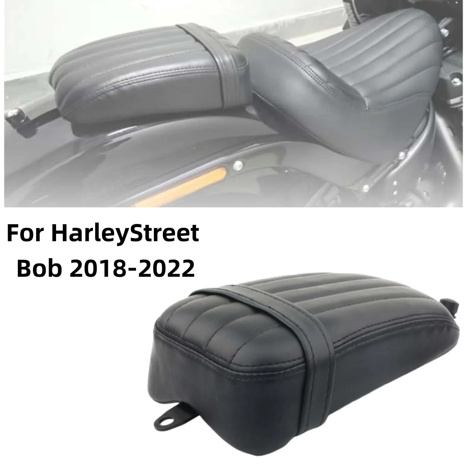 

Harley Softail Street Bob FXBB 2018-2022 Black Passenger Pillion Rear Seat Cushion Solo Saddle Motorcycle Accessories