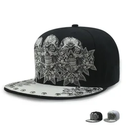 Homens Chapéus Hip Hop Snapback Fancy Rivet Baseball Caps Street Dance Trendy Chapéu liso dos homens e das mulheres