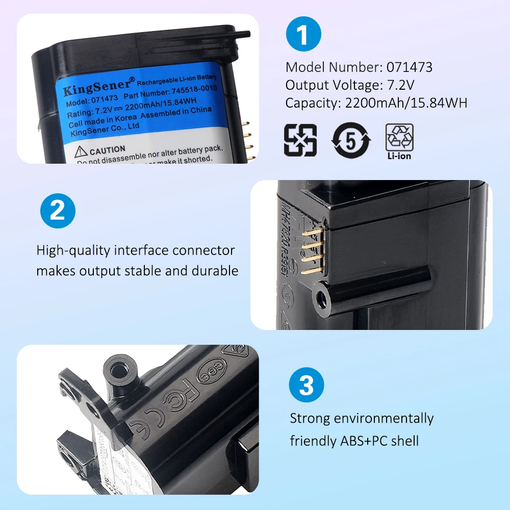 KingSener 071473 071471 745518-0010 Battery For Bose SoundLink Revolve Speaker 7.2V 2200mAh Rechargeable Li-ion Batteries