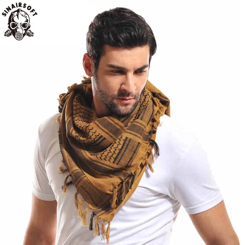 SINAIRSOFT Tactical Desert Scarf Wrap Shemagh Head Neck Arab Scarf Keffiyeh Scarf Wrap for Men And Women