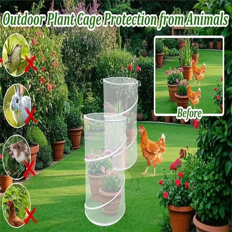 Tent From Animals Insect Barrier Mesh Plant Guard Cover Net Garden Plant Protectors Mini Greenhouse Plant Protection White