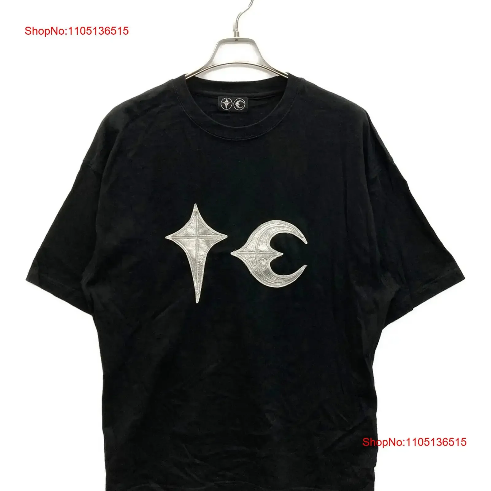 

THUG CLUB TC LEATHER PATCH T SHIRT Size 2 Black Men TC24NUEX001 vintage Washed Breathable Stretched Versatile Unisex fashion