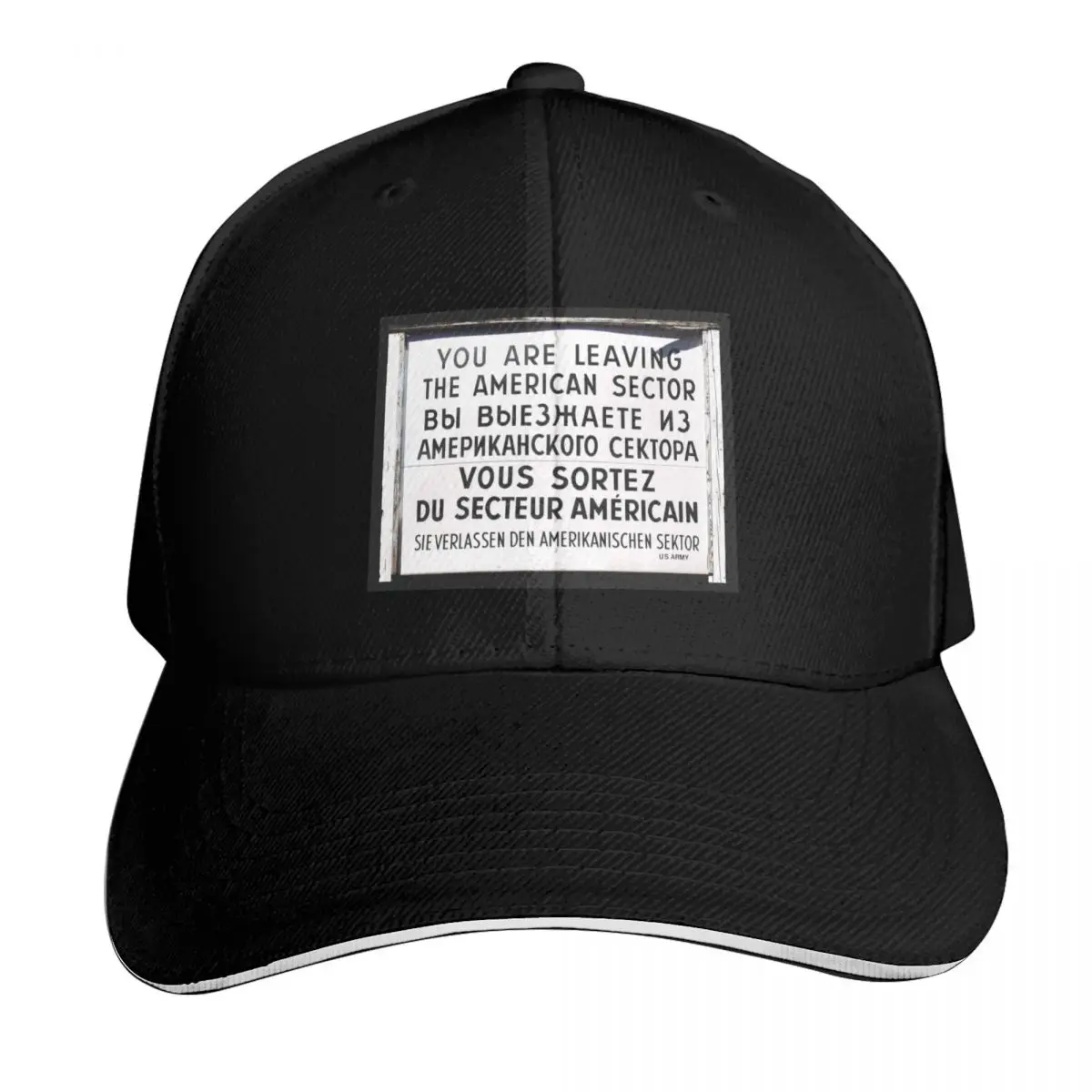 CHECK POINT CHARLIE SIGN Baseball Cap Summer Beach Travel Streetwear Hip Hop Trendy Vintage Retro Embroidered