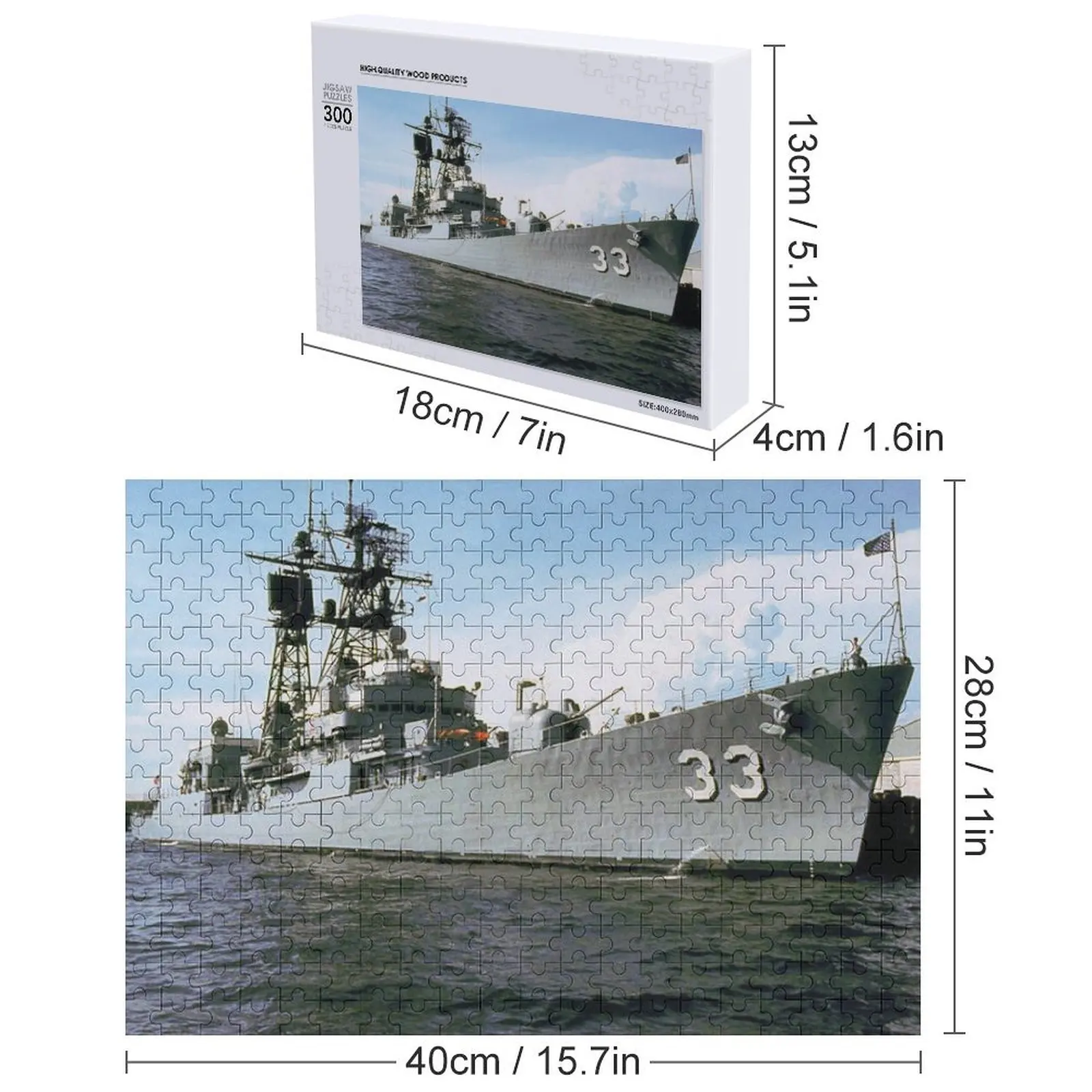 USS بارسونز (DDG-33) متجر السفينة بازل قطع مع صورة شخصية حيوانات خشبية ألعاب شخصية لغز اسم شخصي