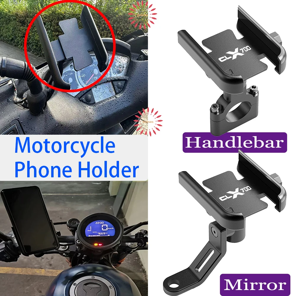 

360° Rotatable For CFMOTO CLX700 CLX 700 700CLX Motocycle Mirror Handlebar Mobile Phone Holder GPS Stand Bracket Accessories