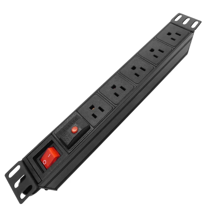 

PDU US overload protection Power Strip 5AC Outlets Sockets with US PLUG 2M Extension Cable Electrical Socket aluminium alloy