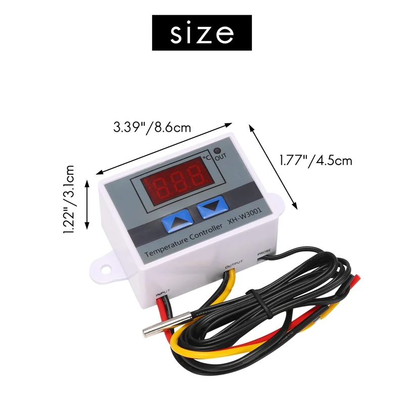 Smart-220V Digital LED Temperature Controller 10A Thermostat Control With Switch Digital Display Incubation Controller