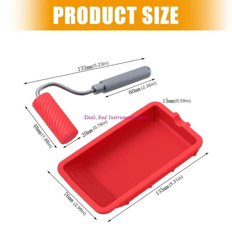 Aplicação Conjunto silicone roller com pincel com bandeja Fácil limpar o pincel silicone para o projeto C7AC