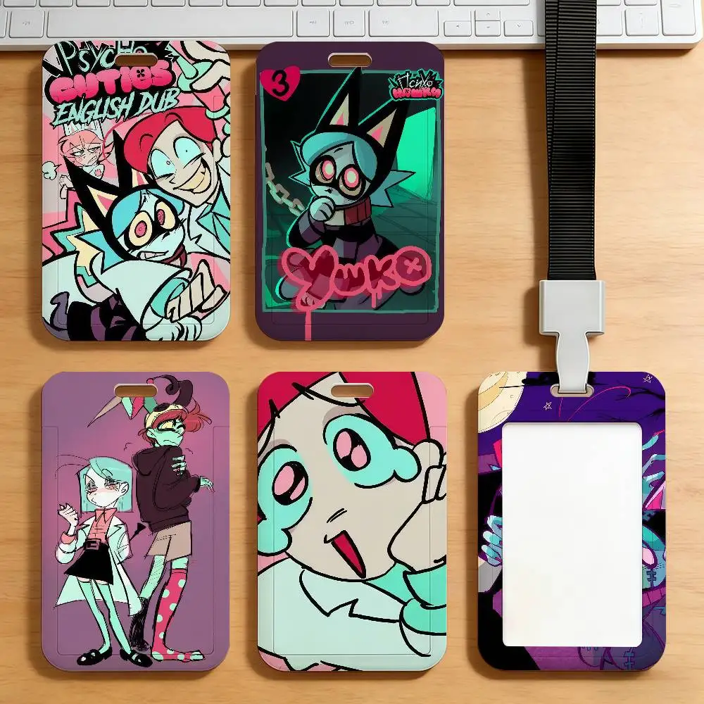 Psycho Cuties Masaryk doctor Mimi Tarjetero para tarjetas de transporte, tarjetas de permiso de trabajo, tarjetas de identificación, tarjetas de comida para estudiantes