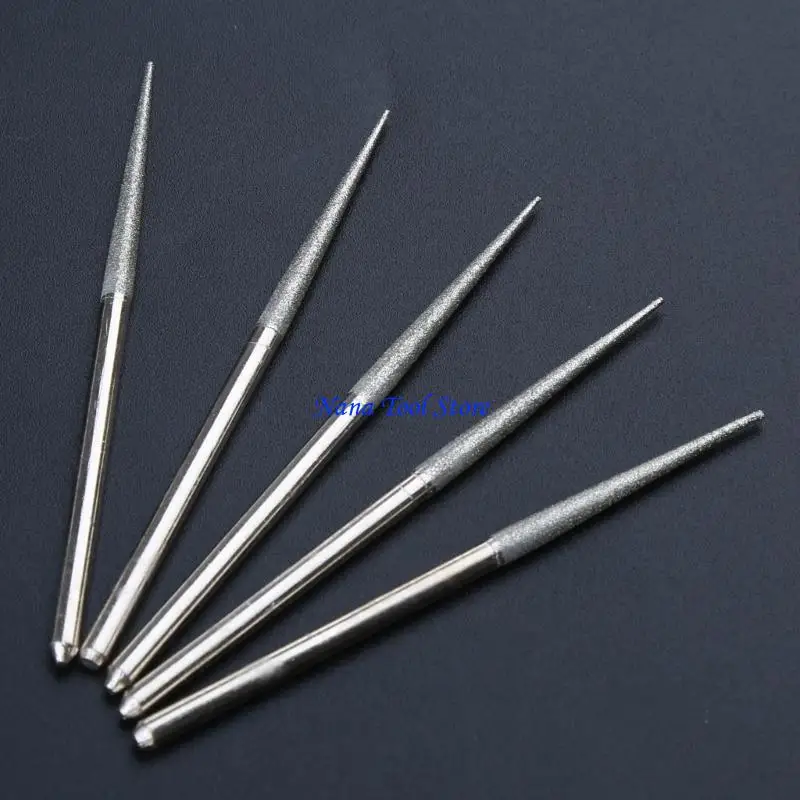 31GJ 5PCS 3 millimetri Shank Rettifica Aste Mini Trapano Diamante Rettifica per Testa Fresa Ago Incisione Intagliare vetro da