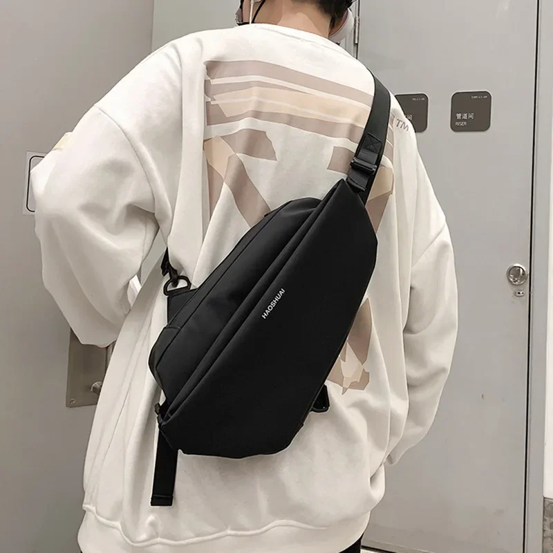 Mannen Nylon Enkele Schouder Rugzak Rugzak Knapzak Tassen Waterdichte Mannelijke Mode Cross Body Sling Messenger Borst Pak Tas