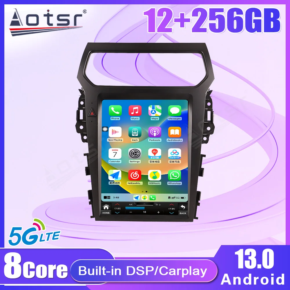 12.1 Inch   Android Car Radio For Ford Explorer 2014-2019  Video Player Stereo Auto GPS Navi DSP Carplay