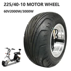 225/40-10 pneumatico Tubeless ruota anteriore 60V 3000W mozzo motore posteriore per Citycoco Scooter elettrico parti di modifica