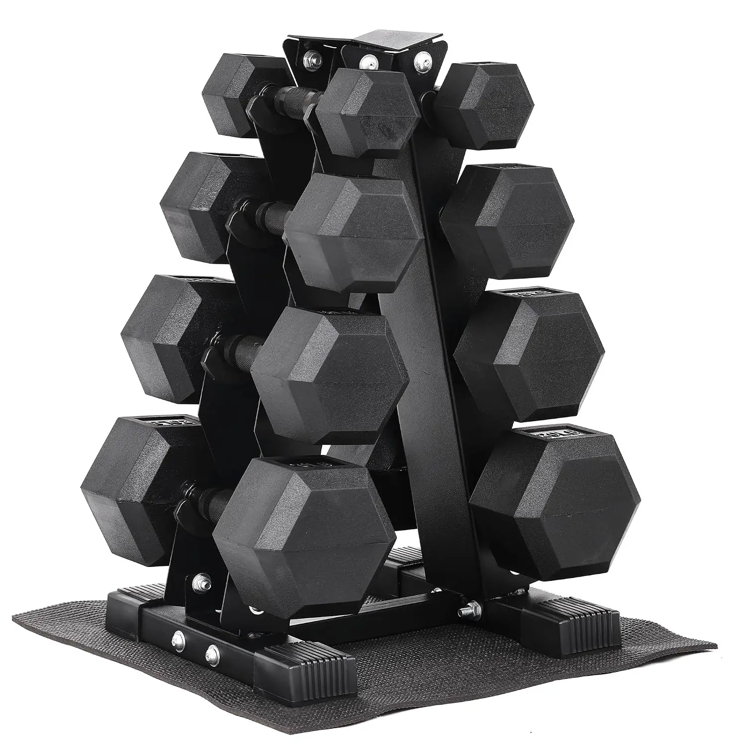 Rubber Coated Hex Dumbbell Weight Set with Rack, Weight Sets for Home Workout 100LB Set, 150LB Set and 200LB Set, Customized