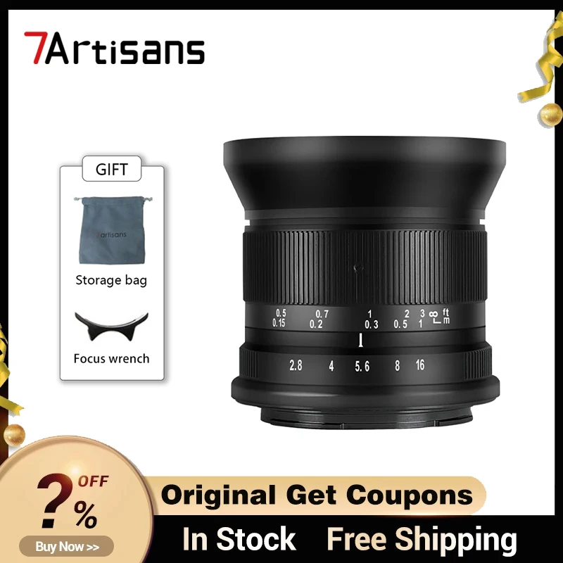 

7artisans 12mm F2.8 Mark II MF APS-C Ultra Wide Angle Prime Lens For Sony E ZVE10 Fuji XF Canon EOS-M Canon RF Nikon Z Micro 4/3