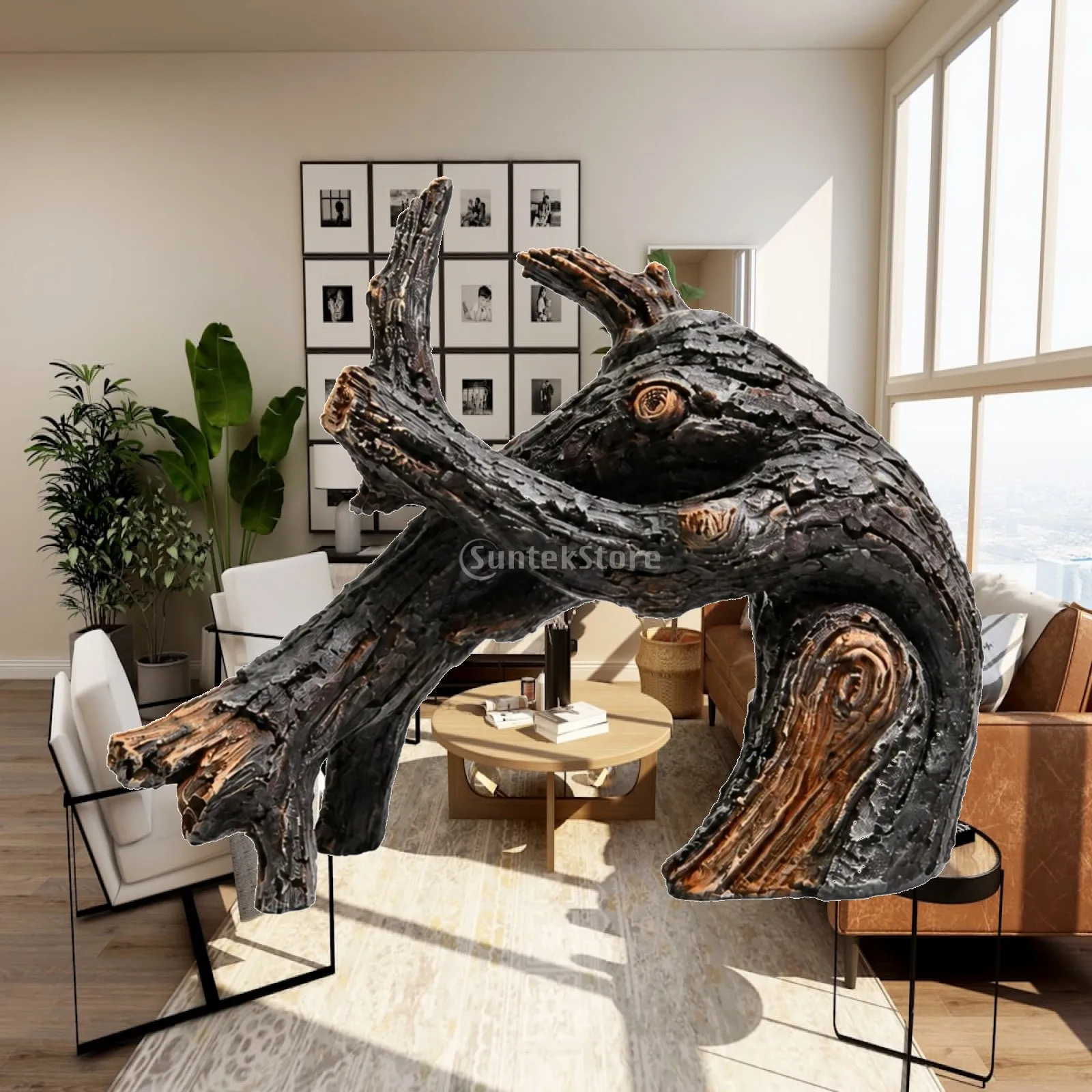 Aquarium Reptile Hide Cave Resin Driftwood Branch for Crested Gecko Anole Climbing Shelter Organic Texture Terrarium Ornament