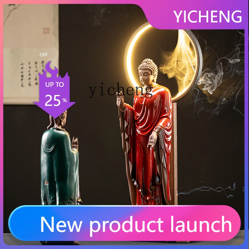 LYY Ceramic Western Three Saints Buddha Statue Ornament New Chinese-style Guanyin Rulai  a great trend to Bodhisattva decoration