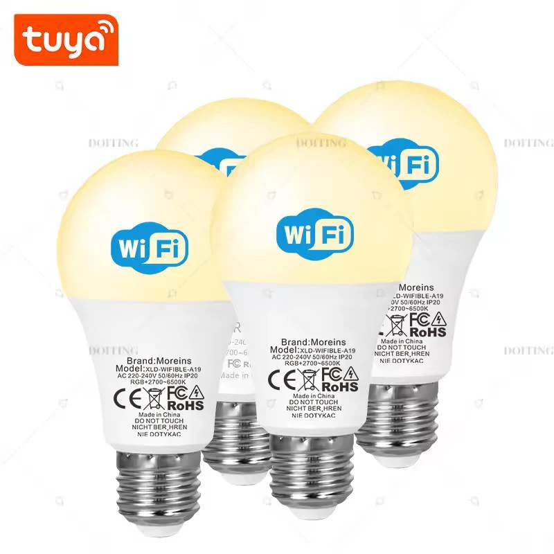 Smart Life Tuya WiFi E27 Bulb  LED Lights App Dimmable Voice Control Works With Alexa Google Assistant 220V 2700-6500K