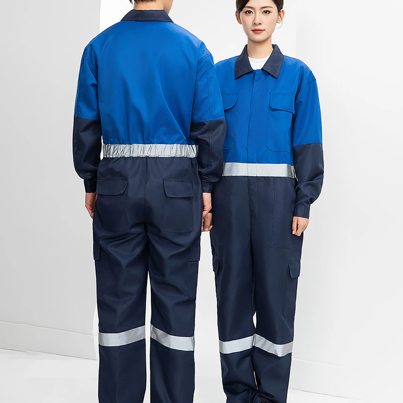 

Mens Long Sleeve Coverall Workwear European Reflective Durable Shipyard Machinery Repair Construction Welding Work Jumpsuit
