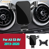 Car Phone Holder For Audi A3 S3 RS3 8V Q2 SQ2 Air Vent Mount Car Styling Bracket GPS Stand Rotatable Support Mobile Accessories