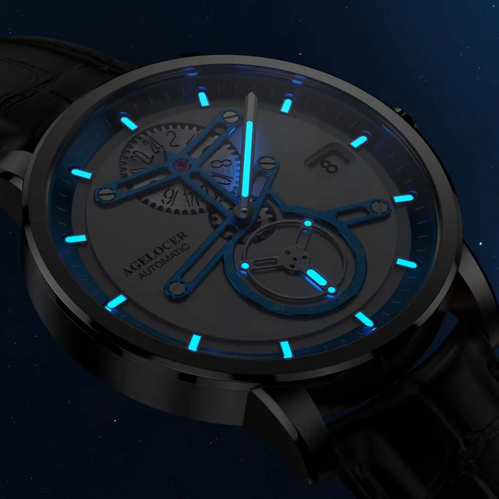 AGELOCER Astronomer Watch for Men Space Station Date 42MM Luxury Automatic Mechanical Watches Men Luminous Waterproof With BOX - Image 3