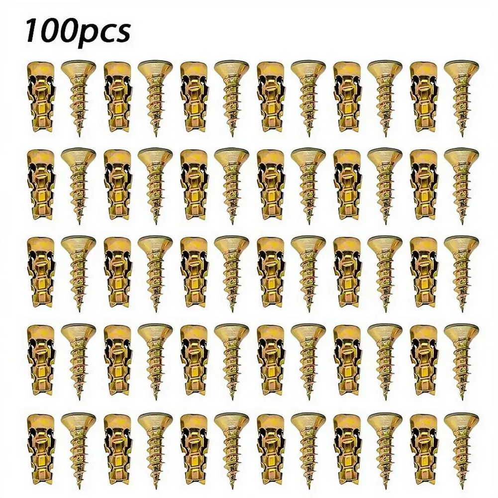 Door Hinge Thread Repair Screws Short Expansion Wall Anchors Stripped Thread Repair Fixer Steel Self Tapping Screws 30/50/100pcs