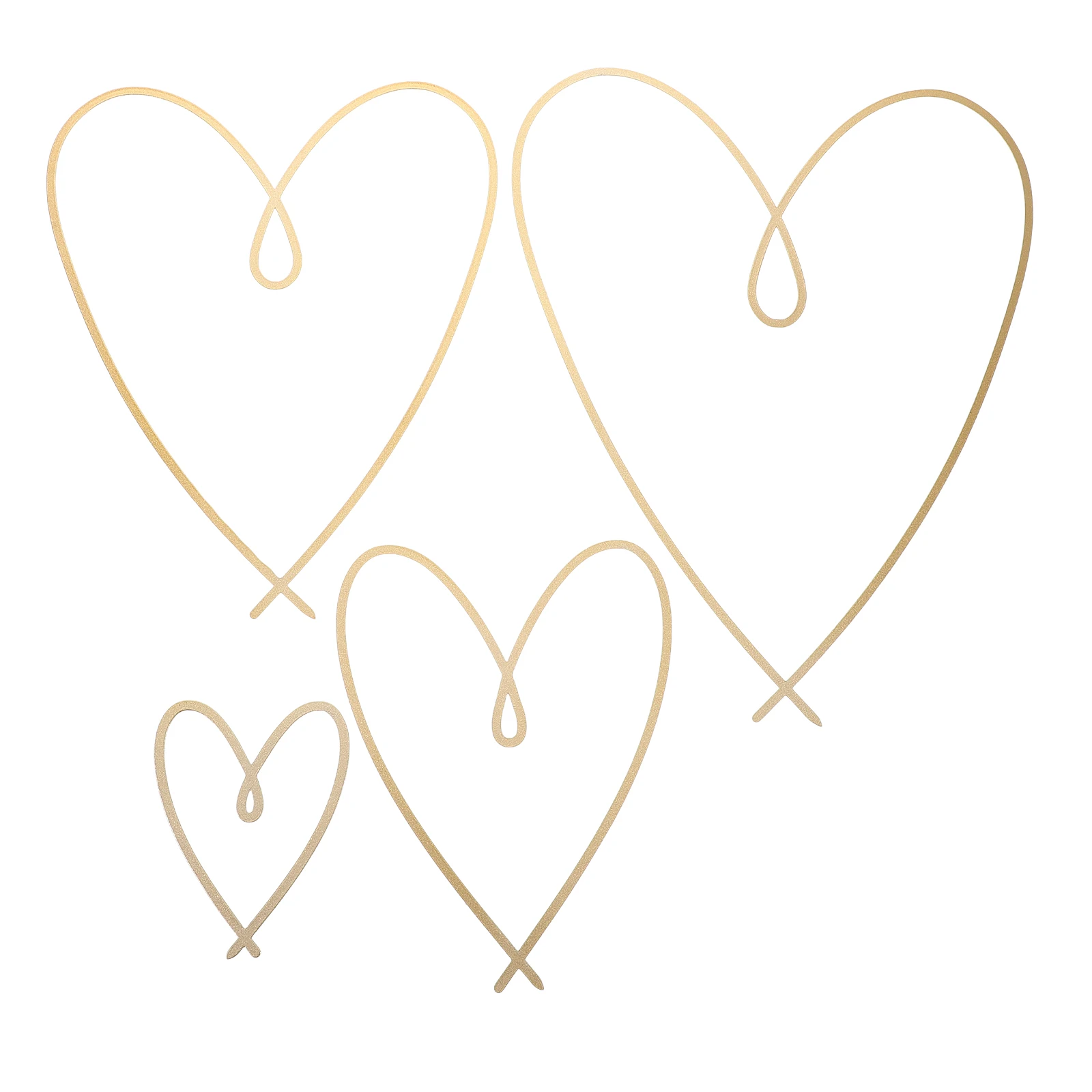 

4pcs Heart Wire Iron Pendant Wall Decor Metal Hollow Heart Sign For Indoor Bedroom Hallway Home Decoration