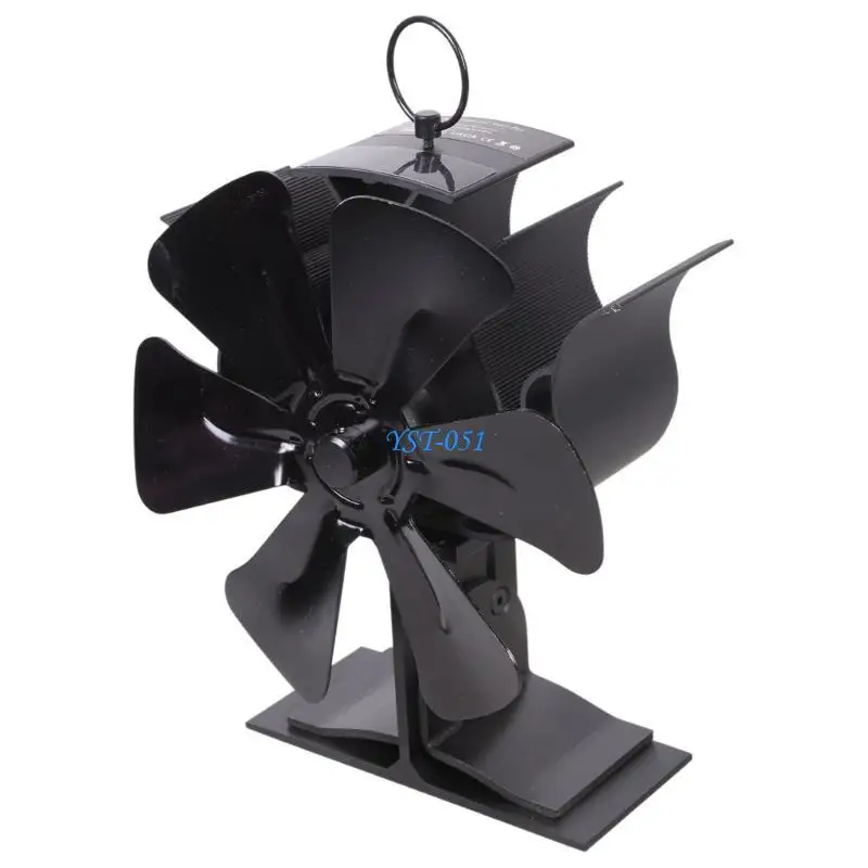 E15A مدفأة مروحة 2 في 1 مدخنة مروحة 6 شفرات تعمل بالطاقة الحرارية موقد مروحة دون كفاءة الطاقة الحرارة تعميم موقد مروحة