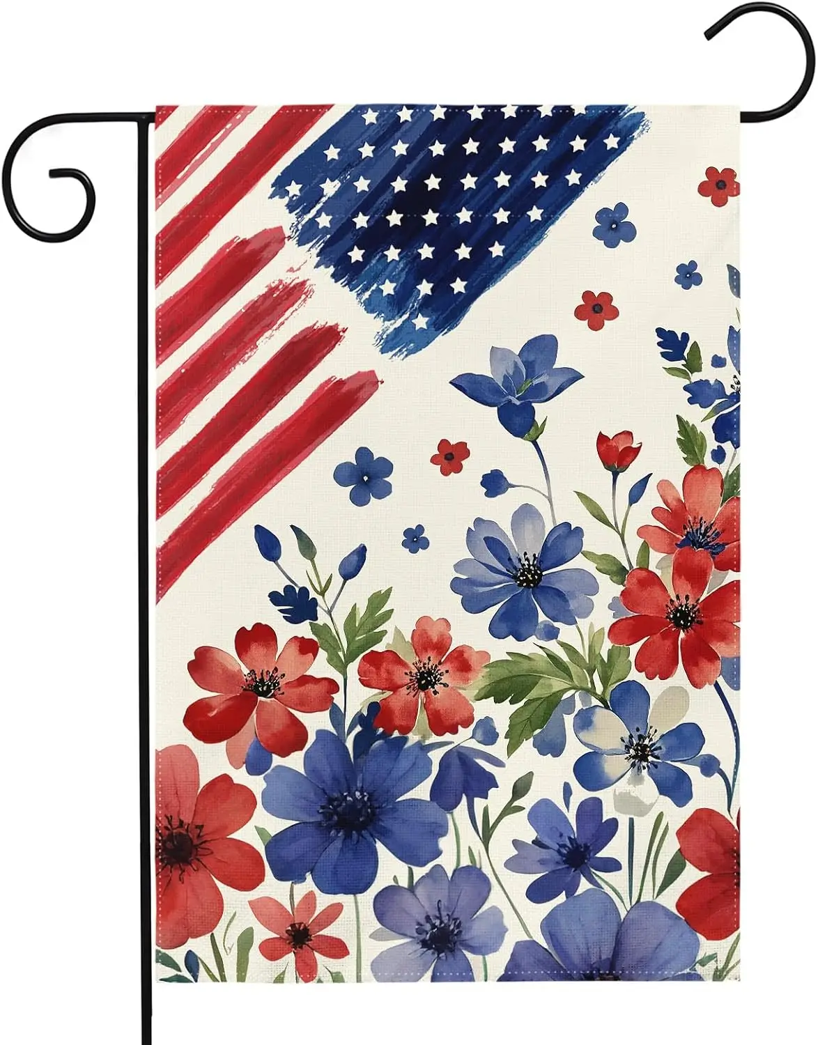 Patriotic 4th of July Garden Flag 12x18 Inch Double Sided Americana Memorial Day Independence Floral Yard Flags for Outside  kkz