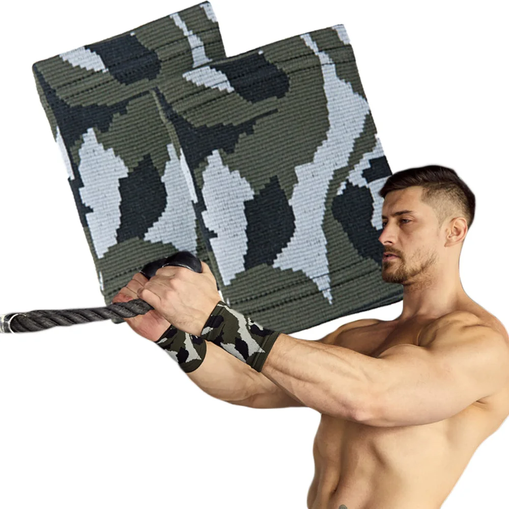 1 paar Atmungsaktive Camouflage handgelenk unterstützung Fitness Handschuhe Crossfit Gewichtheben Handgelenk Wraps Verband Ausbildung Gym Palm Schützen