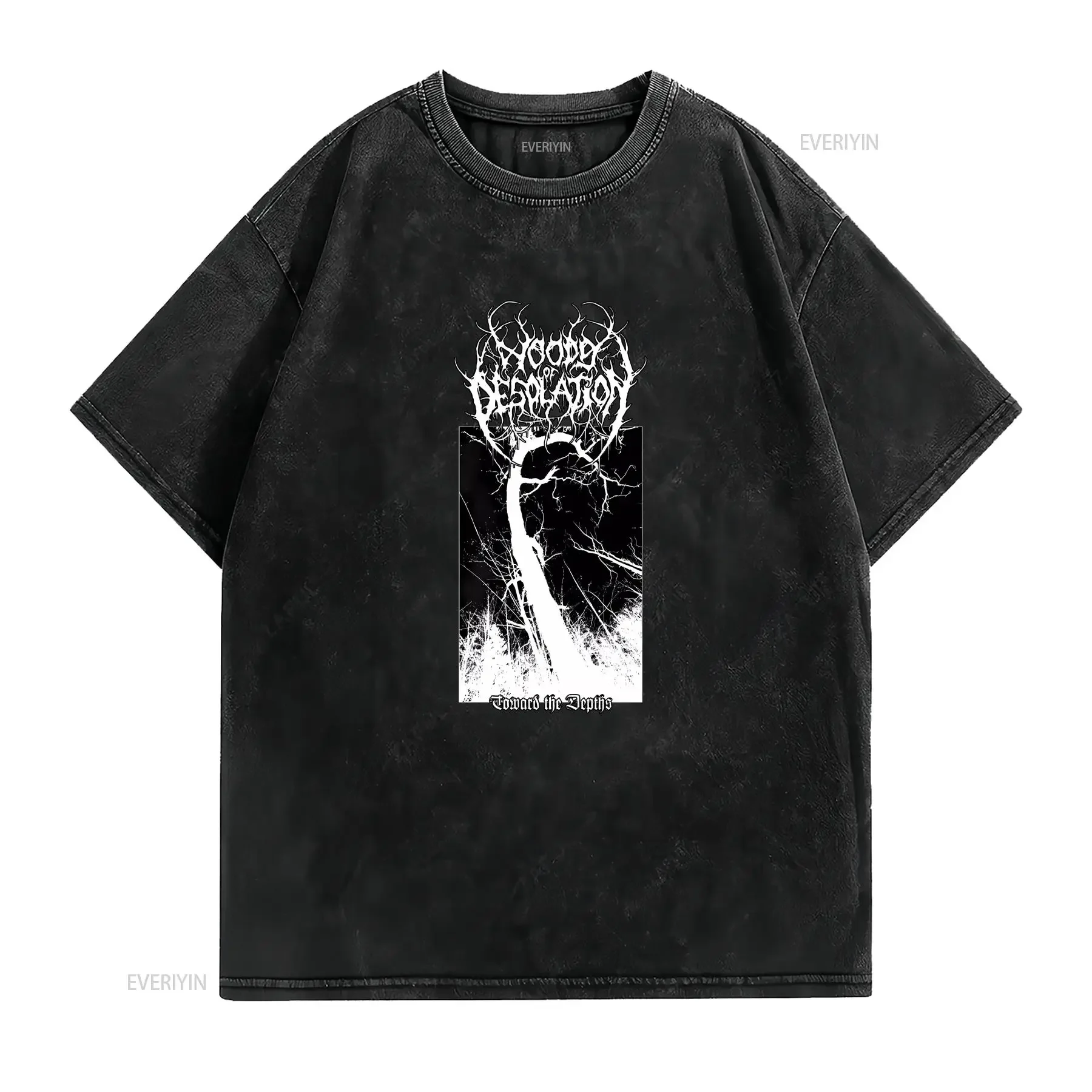 เสื้อยืดนัทว์วูดส์ออฟเดโซลิชั่น ทูเวิร์ดเดอะดีพส์ แบล็คเมทัล มิวสิค ไซส์ S-4XL วินเทจ ลุคสตรีทแวร์ผู้ชาย ผ้าสเตรช