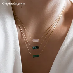 14K Gold Filled Minimalist Gemstone Pendant Necklace Dainty Necklace Gold Filled Choker Tarnish Resistant Necklace