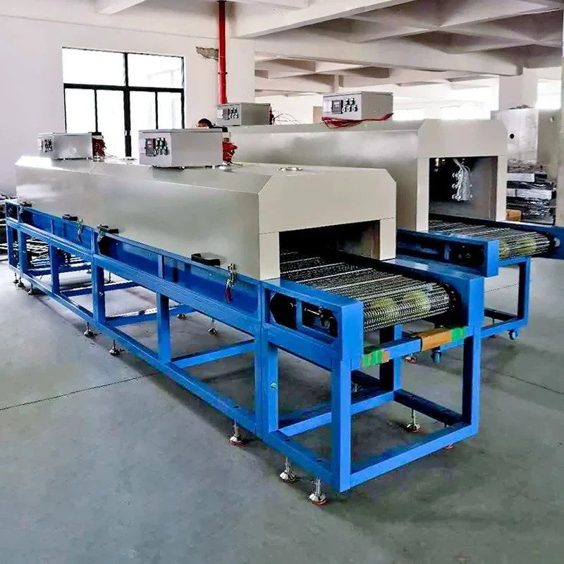 Línea de secado, herrajes, plástico, curado, túnel, industrial, línea de montaje.